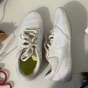 White Nike gym shoes